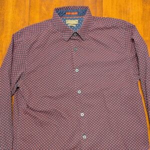 Denim & Flower Men's Geometric Red Shirt